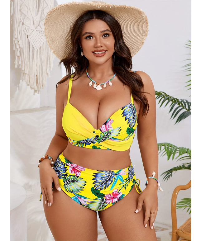KissICON Curve Floral Print Bikini – Two-piece Beachwear Color