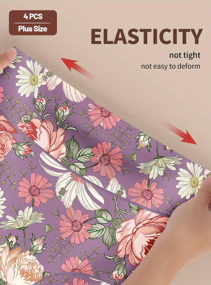 KissICON Curve Floral Print Briefs – Soft Stretchy Elegant