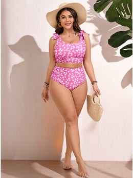 KissICON Curve Floral Square Neck Waist Bikini