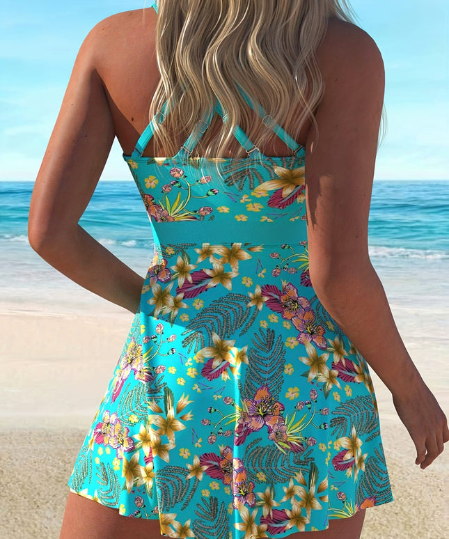 KissICON Curve Floral V-Neck Tankini