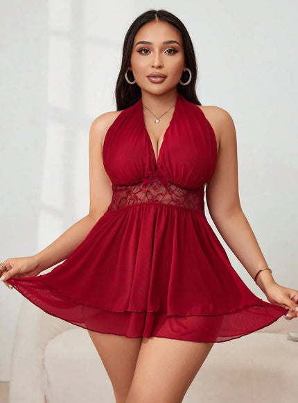 KissICON Curve Lace Mesh Splice Underwire-free Lingerie –