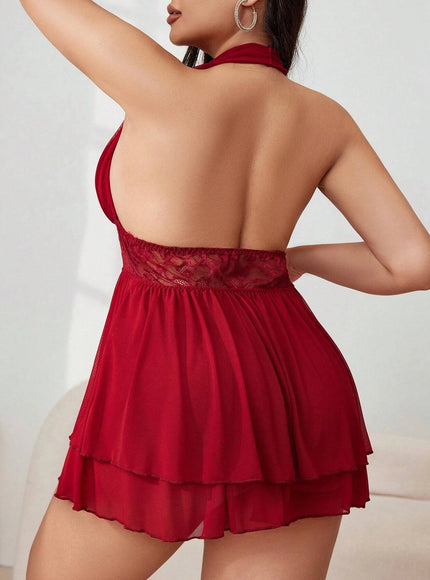 KissICON Curve Lace Mesh Splice Underwire-free Lingerie –