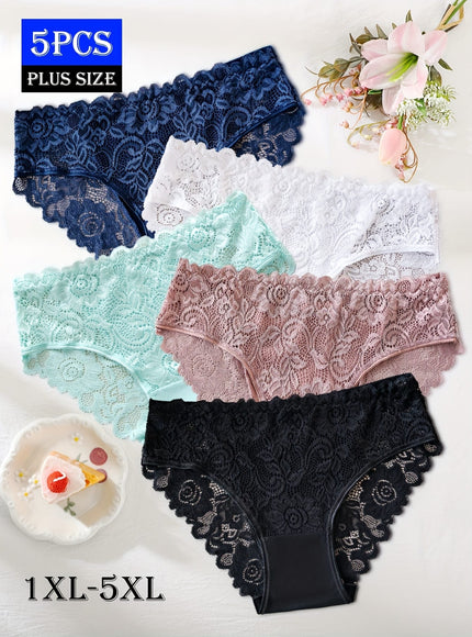 KissICON Curve Lace Panties Sheer Midwaist