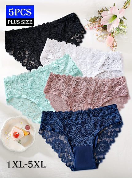 KissICON Curve Lace Panties Sheer Midwaist