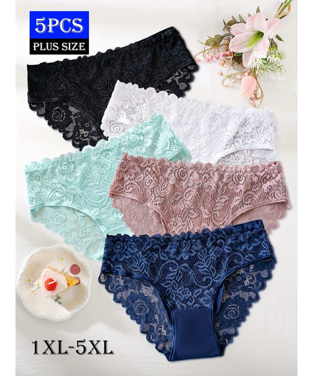 KissICON Curve Lace Panties Sheer Midwaist