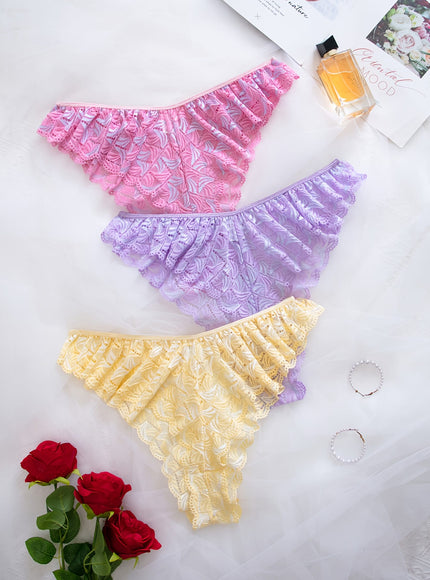 KissICON Curve Lace Thong Briefs – Comfy 3pack