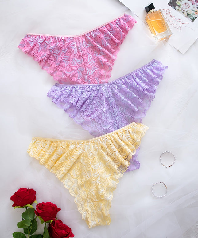 KissICON Curve Lace Thong Briefs – Comfy 3pack