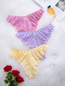 KissICON Curve Lace Thong Briefs – Comfy 3pack