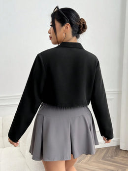 KissICON Curve Lapel Neck Crop Blazer