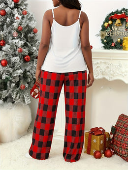 KissICON Curve Merry Plaid Christmas Cami Pajama Set