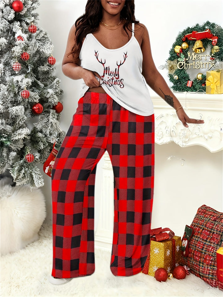 Curve Merry Plaid Christmas Cami Pajama Set