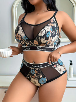KissICON Curve Mesh Floral Bra