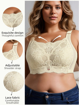 KissICON Curve Minimizer Pushup Lace Shaping Bra