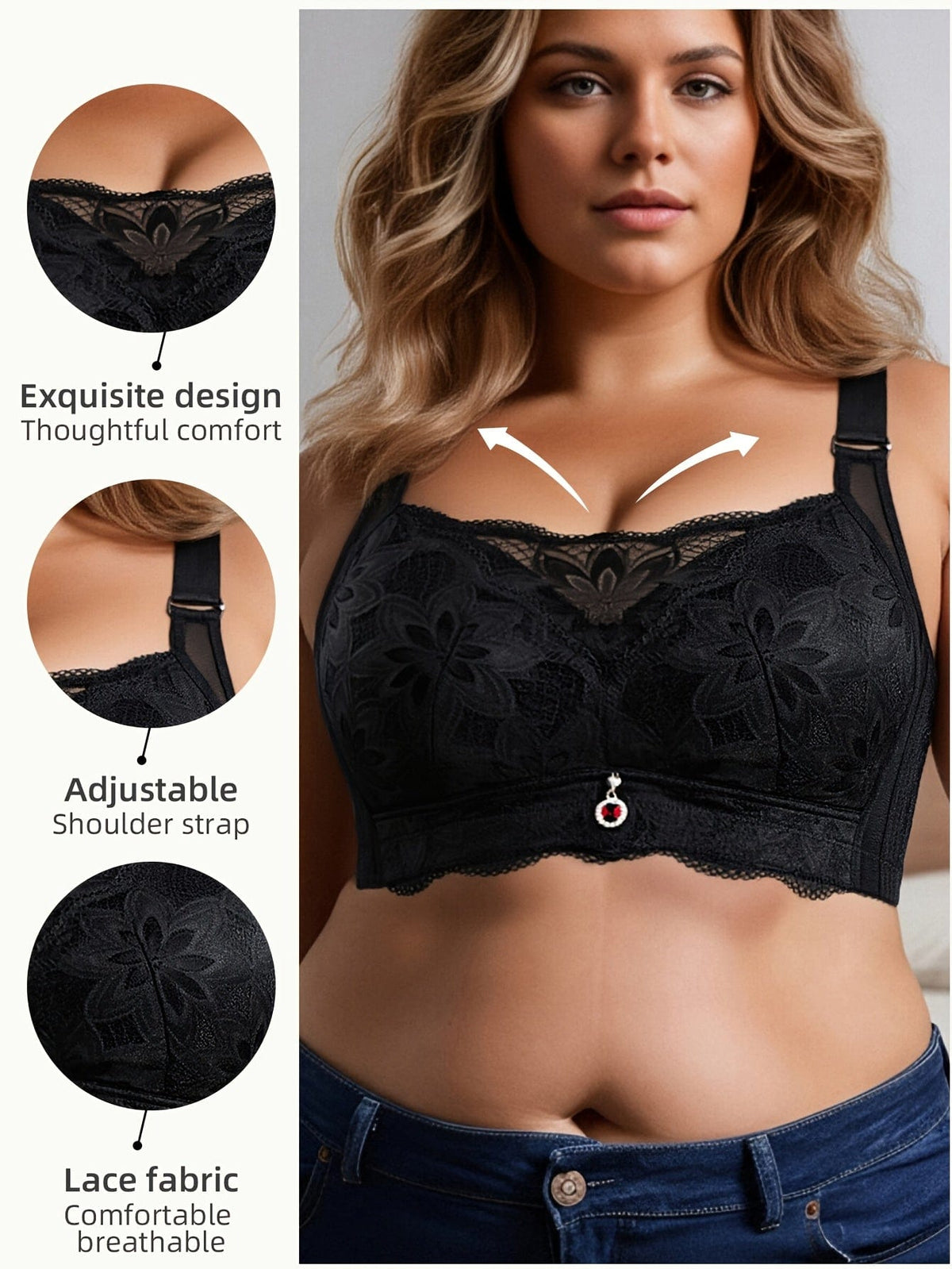 KissICON Curve Minimizer Pushup Lace Shaping Bra