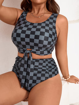 KissICON Curve Plaid Print Waist Bikini – Women's