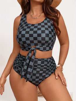 KissICON Curve Plaid Print Waist Bikini – Women's