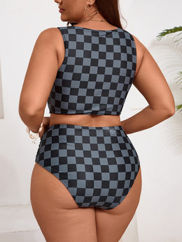 KissICON Curve Plaid Print Waist Bikini – Women's
