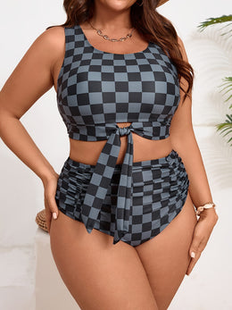KissICON Curve Plaid Print Waist Bikini – Women's
