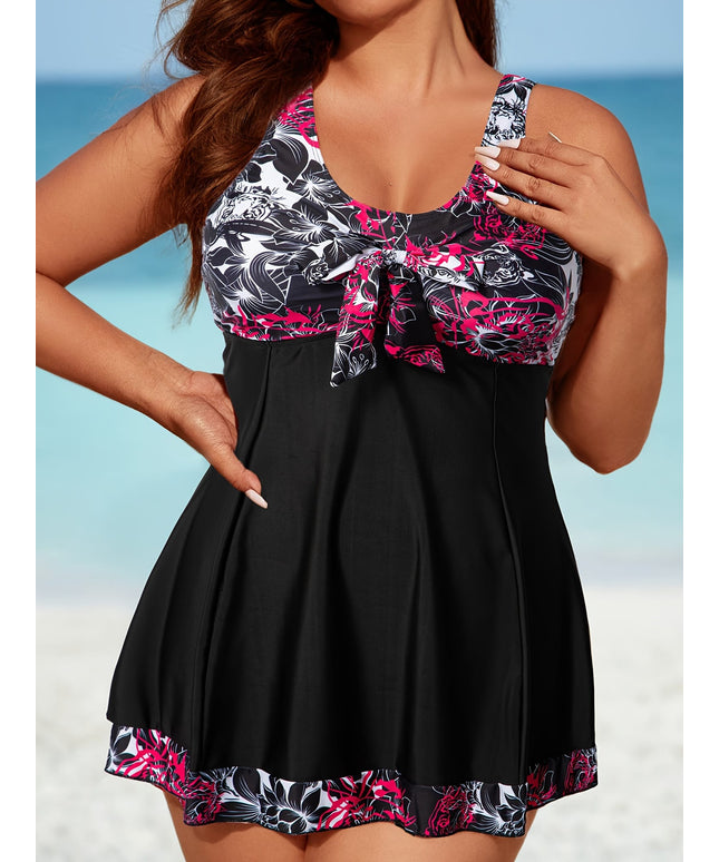 KissICON Curve Printed Tankini – Separated Flat Leg