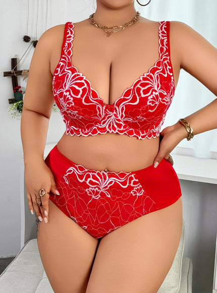 KissICON Curve Red Lace Full Coverage Bra