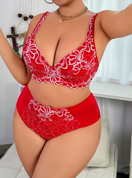 KissICON Curve Red Lace Full Coverage Bra