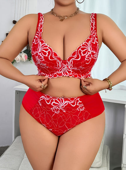 KissICON Curve Red Lace Full Coverage Bra