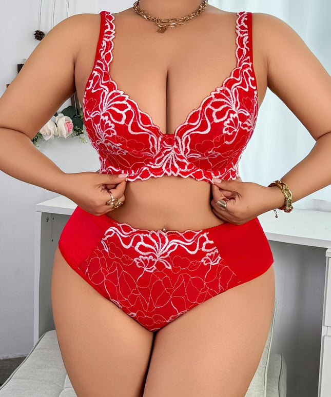 KissICON Curve Red Lace Full Coverage Bra