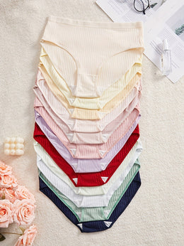 KissICON Curve Ribbed Macaron Panties 10pack