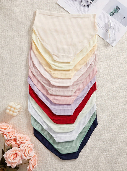 KissICON Curve Ribbed Macaron Panties 10pack