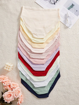 KissICON Curve Ribbed Macaron Panties 10pack