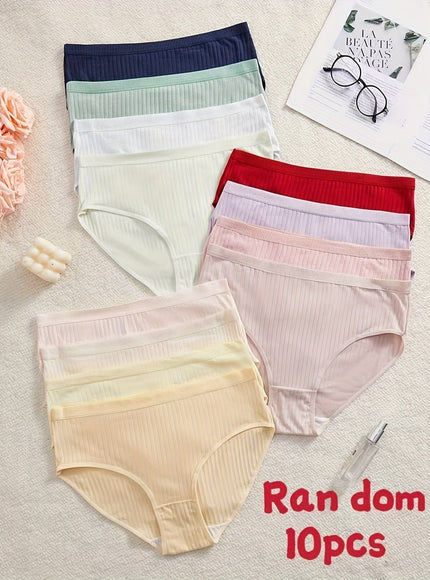 KissICON Curve Ribbed Macaron Panties 10pack