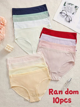 KissICON Curve Ribbed Macaron Panties 10pack