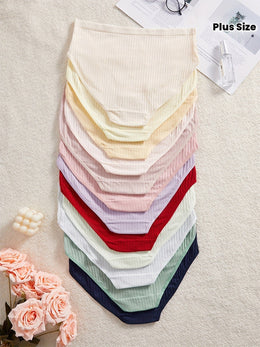 KissICON Curve Ribbed Macaron Panties 10pack