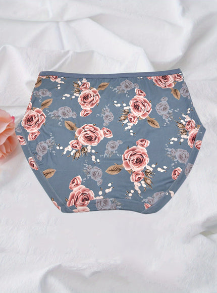 KissICON Curve Rose Print Soft Briefs – 6pack
