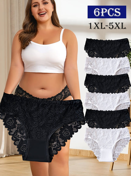 KissICON Curve Sheer Lace Briefs – 6pc
