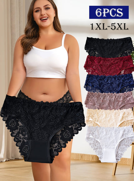KissICON Curve Sheer Lace Briefs – 6pc