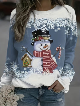 KissICON Curve Snowman Christmas Sweatshirt Twopiece Set