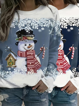 KissICON Curve Snowman Christmas Sweatshirt Twopiece Set