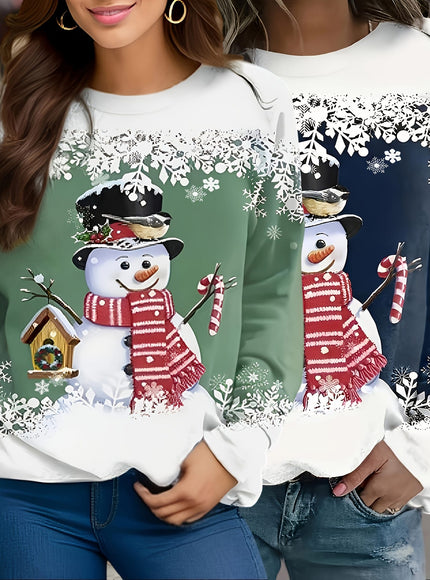 KissICON Curve Snowman Christmas Sweatshirt Twopiece Set