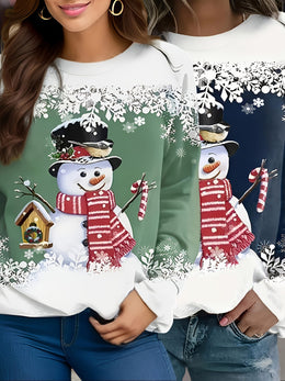 KissICON Curve Snowman Christmas Sweatshirt Twopiece Set