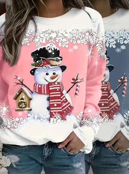 KissICON Curve Snowman Christmas Sweatshirt Twopiece Set