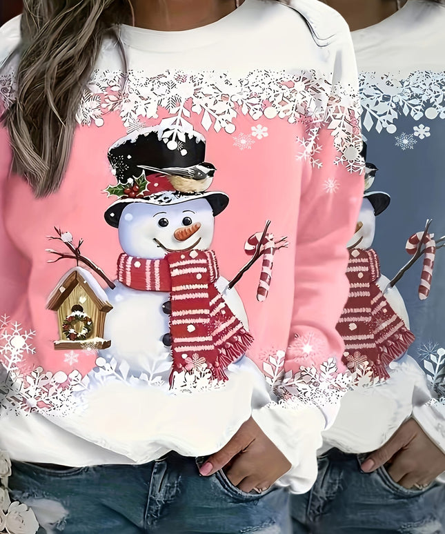 KissICON Curve Snowman Christmas Sweatshirt Twopiece Set