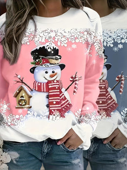 KissICON Curve Snowman Christmas Sweatshirt Twopiece Set
