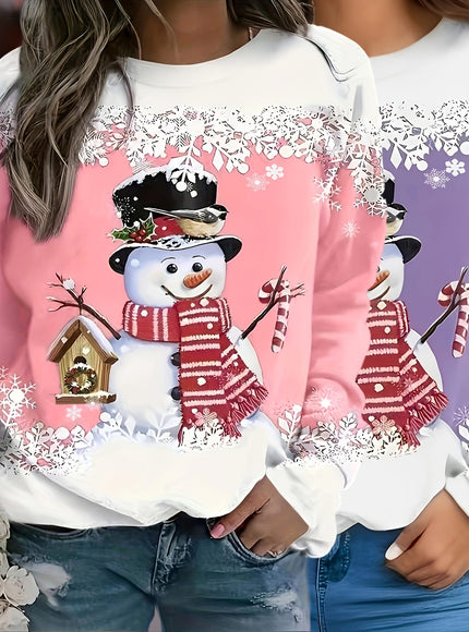 KissICON Curve Snowman Christmas Sweatshirt Twopiece Set