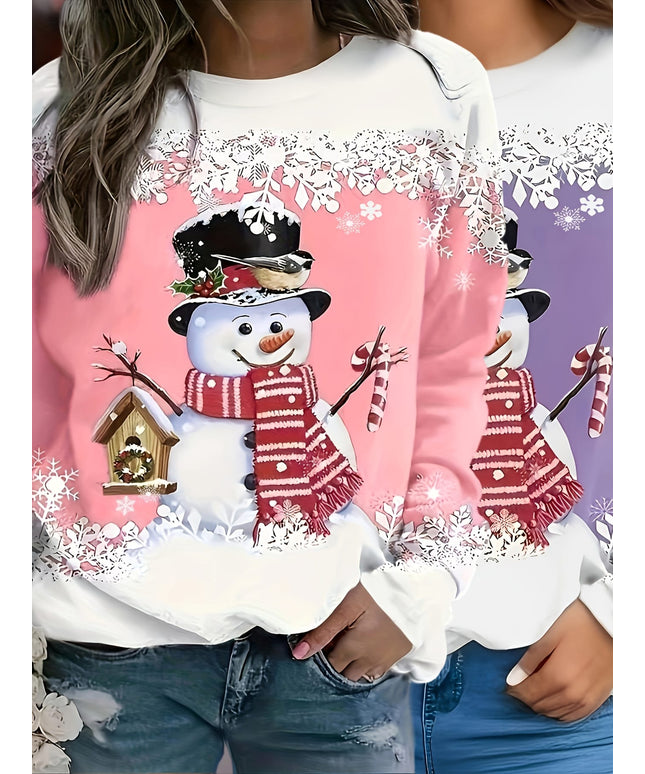 KissICON Curve Snowman Christmas Sweatshirt Twopiece Set