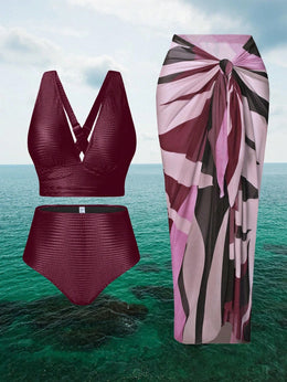 KissICON Curve Solid Color Bikini – Swim Trunks Tie