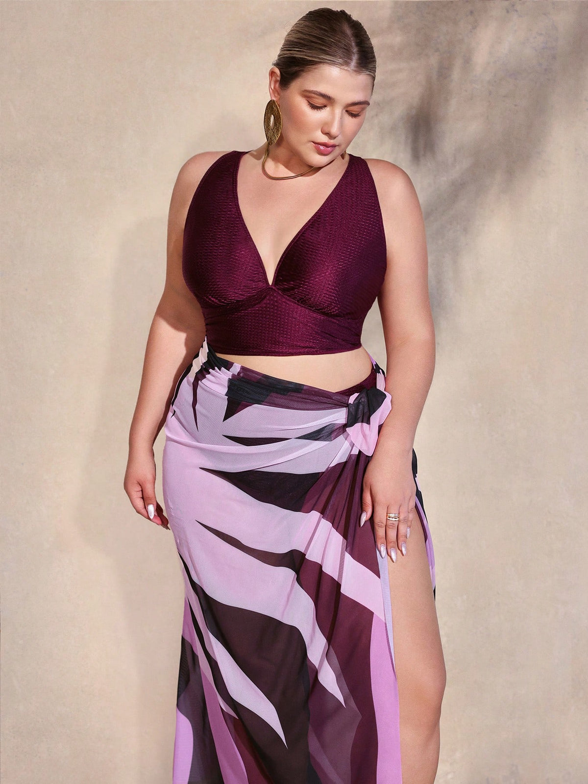 KissICON Curve Solid Color Bikini – Swim Trunks Tie