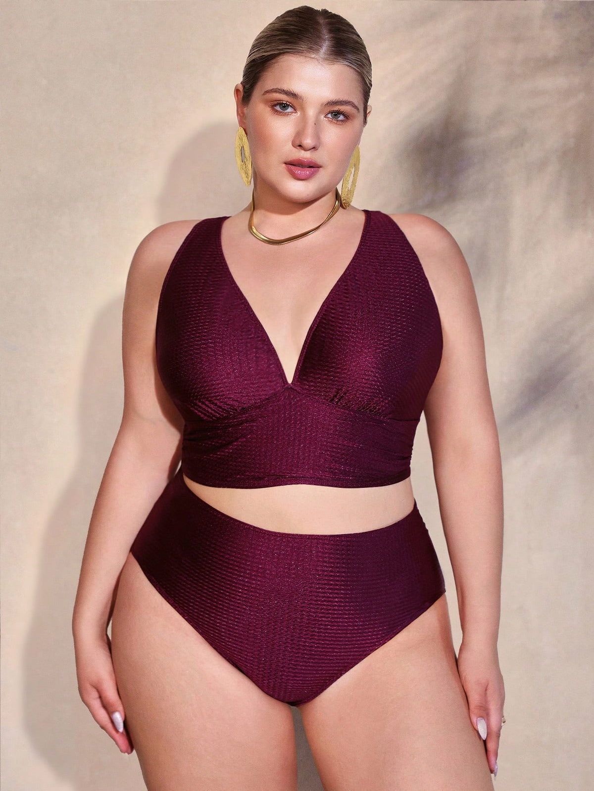 KissICON Curve Solid Color Bikini – Swim Trunks Tie