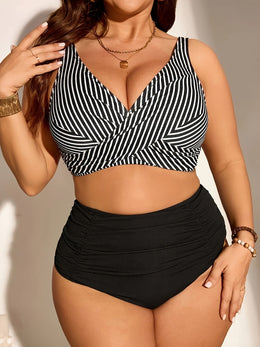 KissICON Curve Striped Tankini – Triangle Bottoms