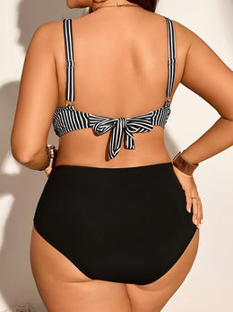 KissICON Curve Striped Tankini – Triangle Bottoms
